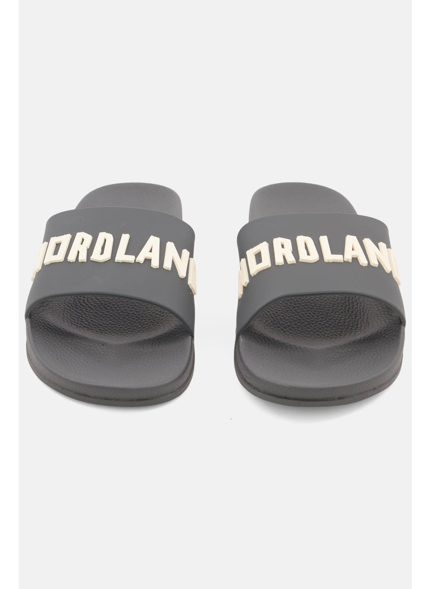 Nordland Men Slip On Brand Logo Slides, Dark Grey  - Image 3