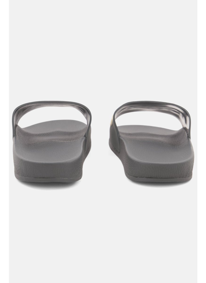 Nordland Men Slip On Brand Logo Slides, Dark Grey  - Image 2