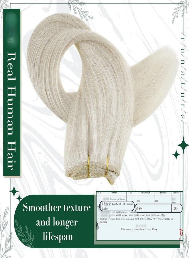 RUNATURE Clip in Hair Extensions Real Human Hair, Remy Human Hair Clip in Extensions for Women, Natural Human Hair, 10 Inch 50g 3pcs, #800 Platinum Blonde - Image 4