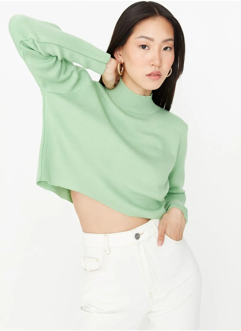 trendyol High Neck Crop Sweaters