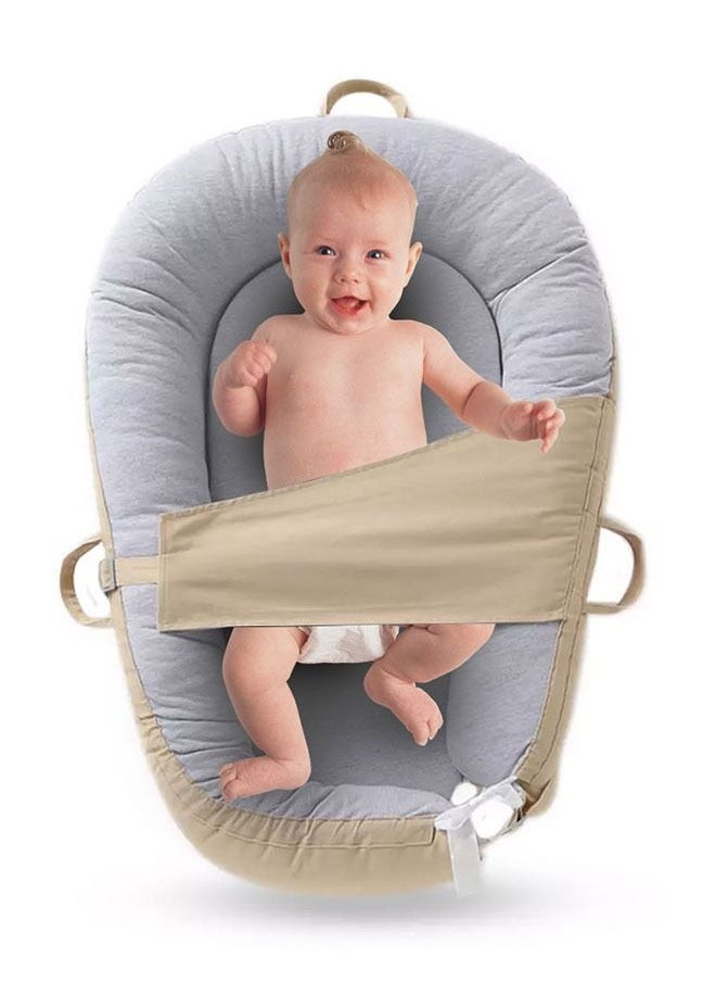 MARGOUN - Baby Newborn Lounger Pillow Bed Unisex Baby  Buckle Beige - Image 1