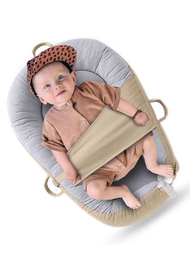 MARGOUN - Baby Newborn Lounger Pillow Bed Unisex Baby  Buckle Beige - Image 1