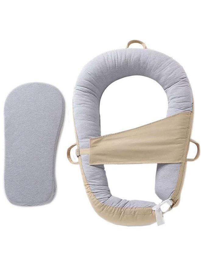 MARGOUN - Baby Newborn Lounger Pillow Bed Unisex Baby  Buckle Beige - Image 1