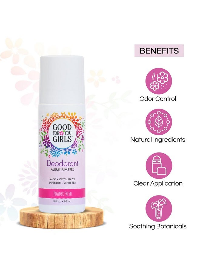 good for you girls Aluminumfree Natural & Vegan Deodorant For Kids Preteens Teens Safe & Effective Odor Protection Clear Rollon Natural Fragrance Soft Powder 3 Oz (Pack Of 1)  - Image 3