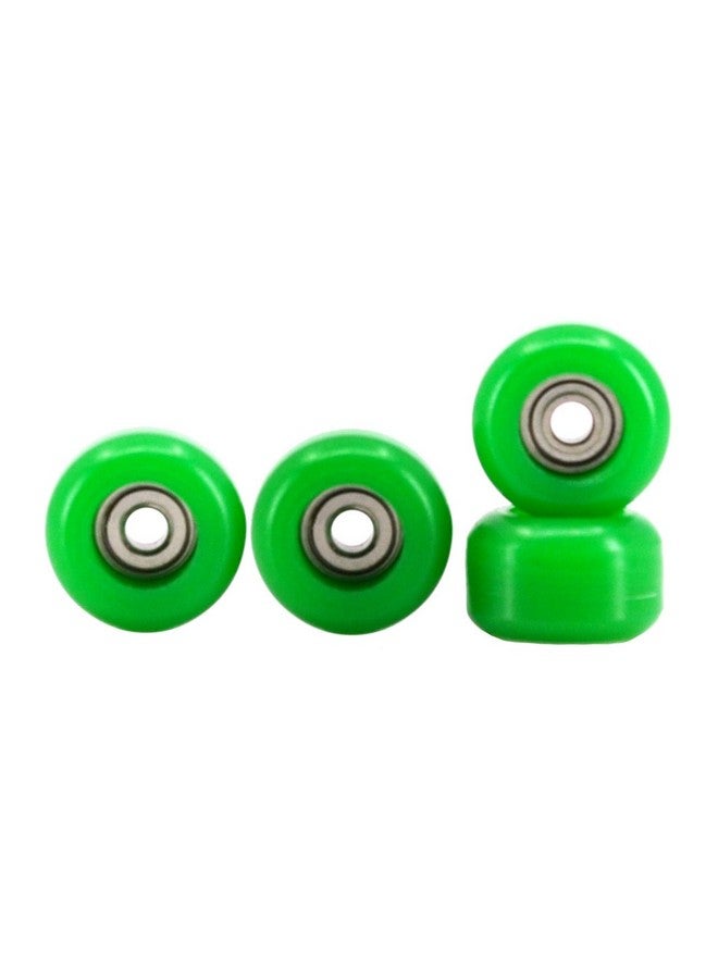 Teak Tuning CNC Polyurethane Fingerboard Bearing Wheels, Green - Set of 4 Wheels - Durable Material with a Hard Durometer - Image 1