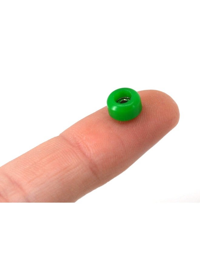 Teak Tuning CNC Polyurethane Fingerboard Bearing Wheels, Green - Set of 4 Wheels - Durable Material with a Hard Durometer - Image 4