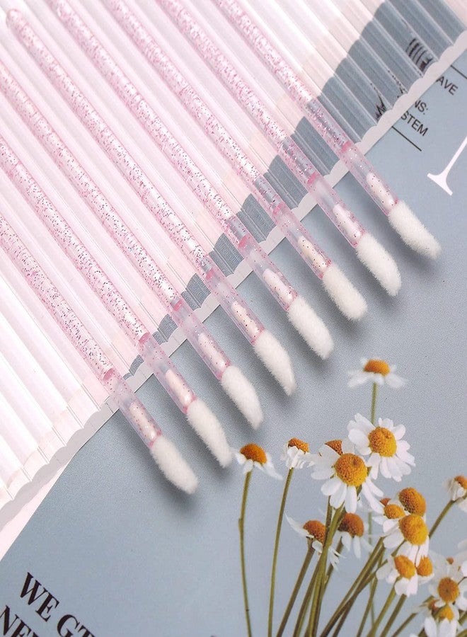 Elisel 100 Pcs Disposable Crystal Lip Brushes Make Up Lip Brushes Lipstick Lip Gloss Wands Eyeshadow Brushes Applicator Tool Makeup Beauty Tool Kits (Pink) - Image 2