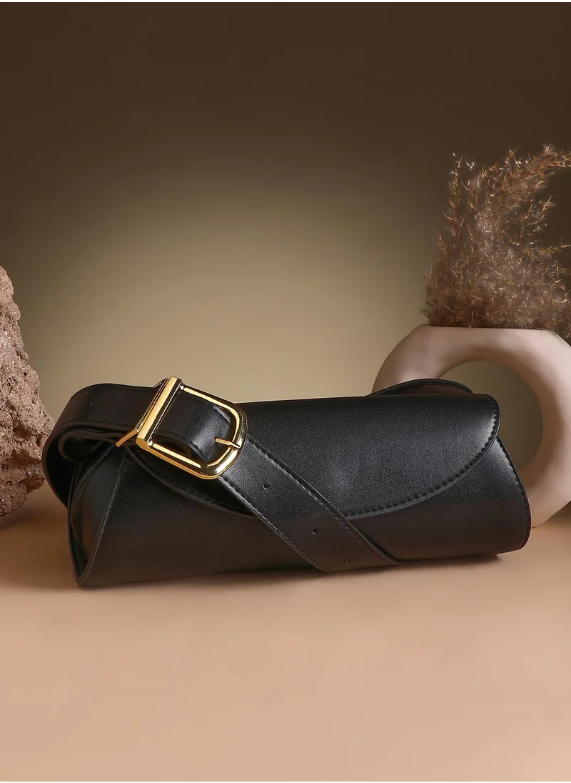 صوص هاوت Women's The Edge-Fold Sling Bag - Onyx Black