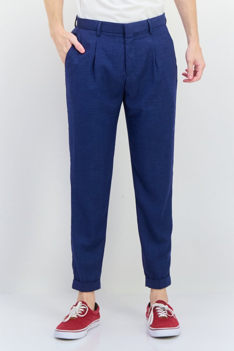Sorbino Men Regular Fit Solid Tapered Pants, Navy - Image 1