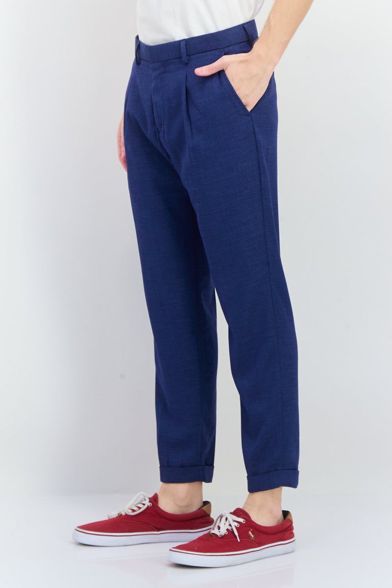 Sorbino Men Regular Fit Solid Tapered Pants, Navy - Image 3