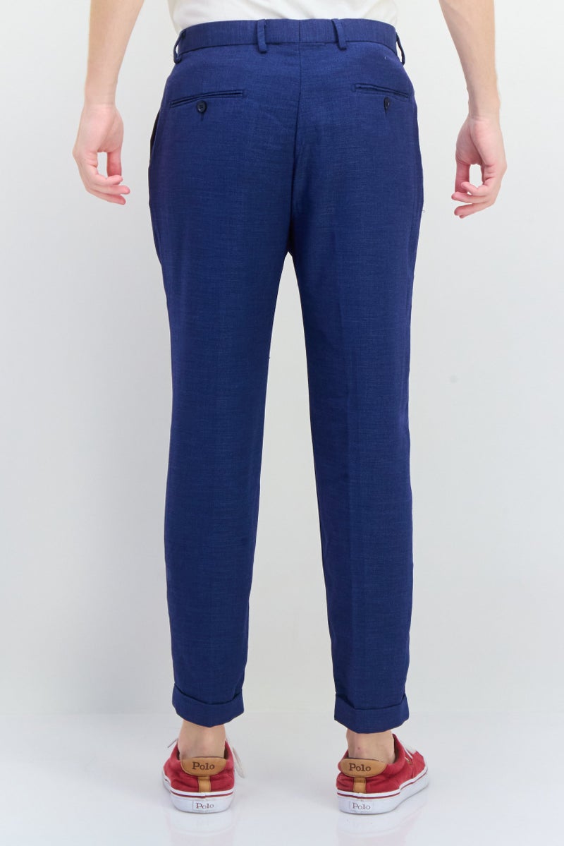 Sorbino Men Regular Fit Solid Tapered Pants, Navy - Image 4