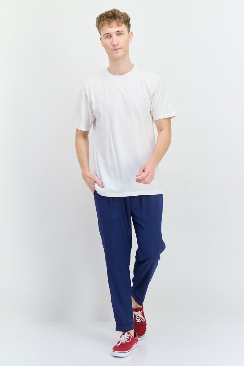 Sorbino Men Regular Fit Solid Tapered Pants, Navy - Image 2