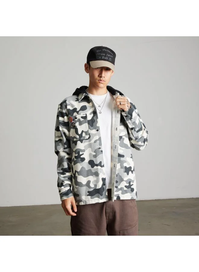 هاف Olympia Camo Hooded Overshirt