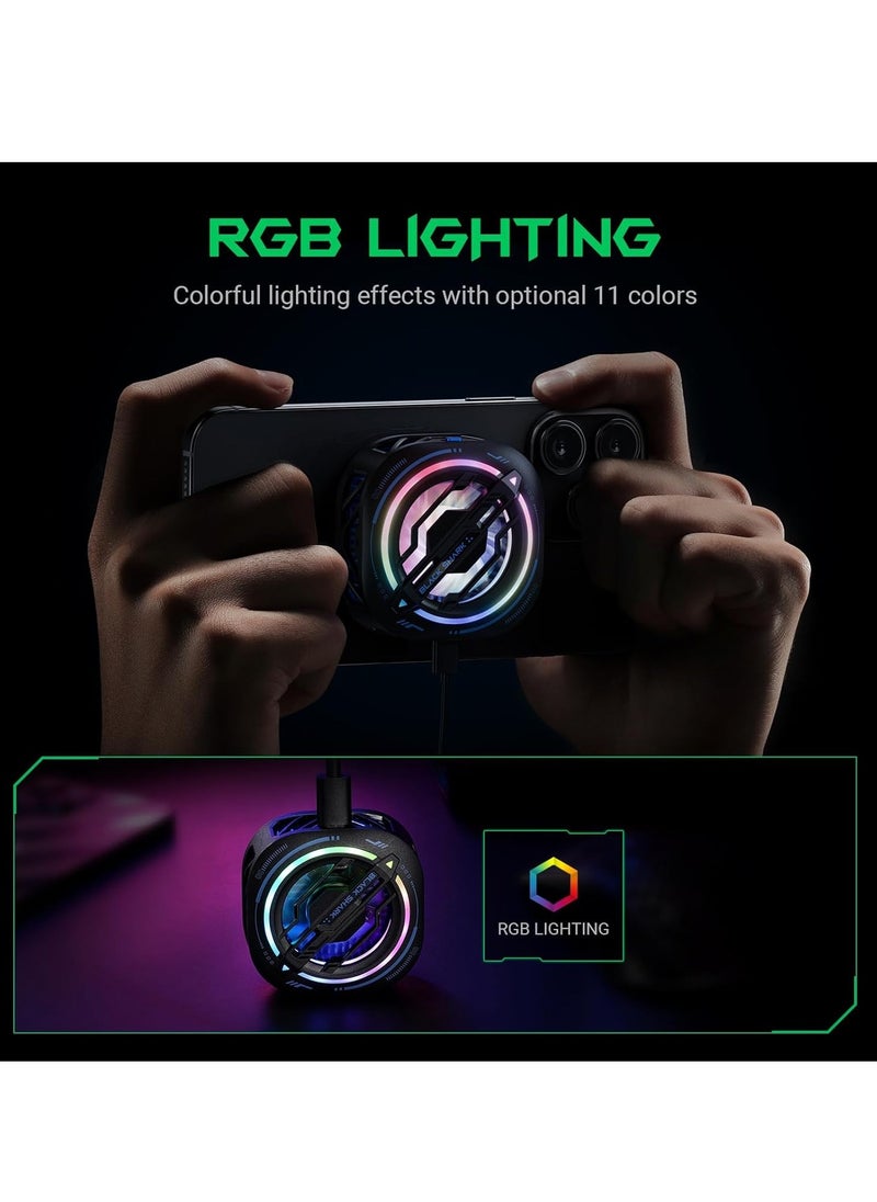 BLACK SHARK - Independent Super Magnetic Design MagCooler 3Pro Cooling Up to 35°C,High Speed Fan,App Control Customize Cooling Settings and RGB LED Effects BR33- Black - Image 1