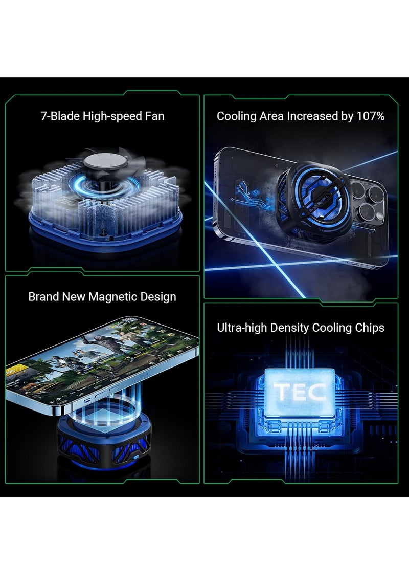 BLACK SHARK - Independent Super Magnetic Design MagCooler 3Pro Cooling Up to 35°C,High Speed Fan,App Control Customize Cooling Settings and RGB LED Effects BR33- Black - Image 1