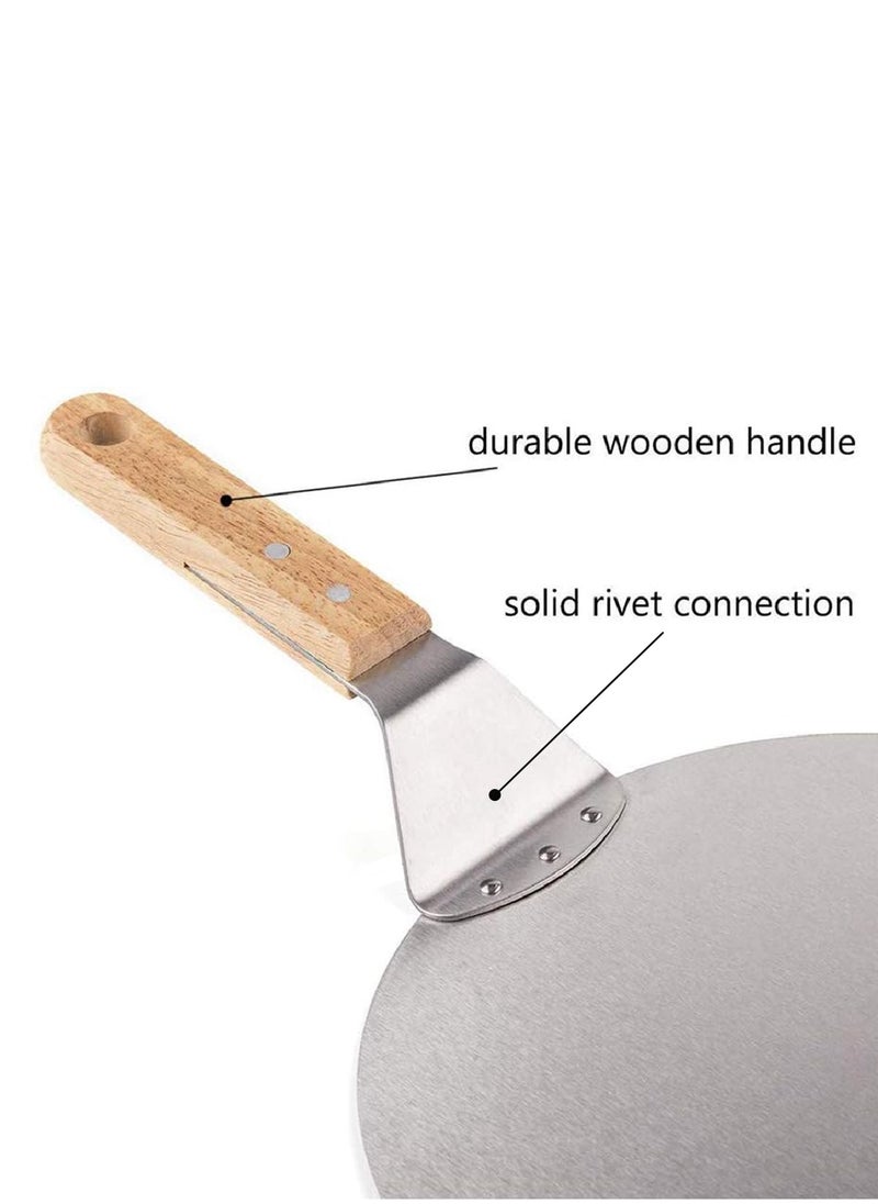 Bin Shihoun Abomar Co - Stainless Steel Pizza Shovel With Wooden Handle For Transporting Bread, Cake And Pizza - Image 1