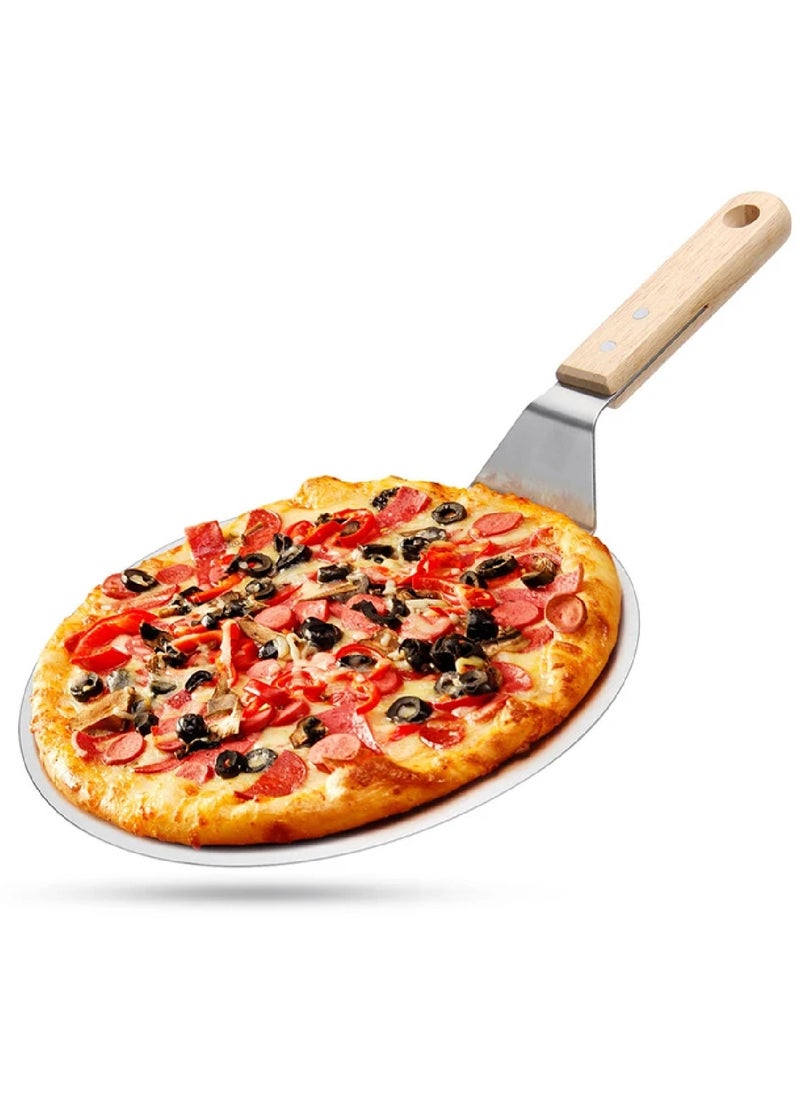 Bin Shihoun Abomar Co Stainless Steel Pizza Shovel With Wooden Handle For Transporting Bread, Cake And Pizza  - Image 1