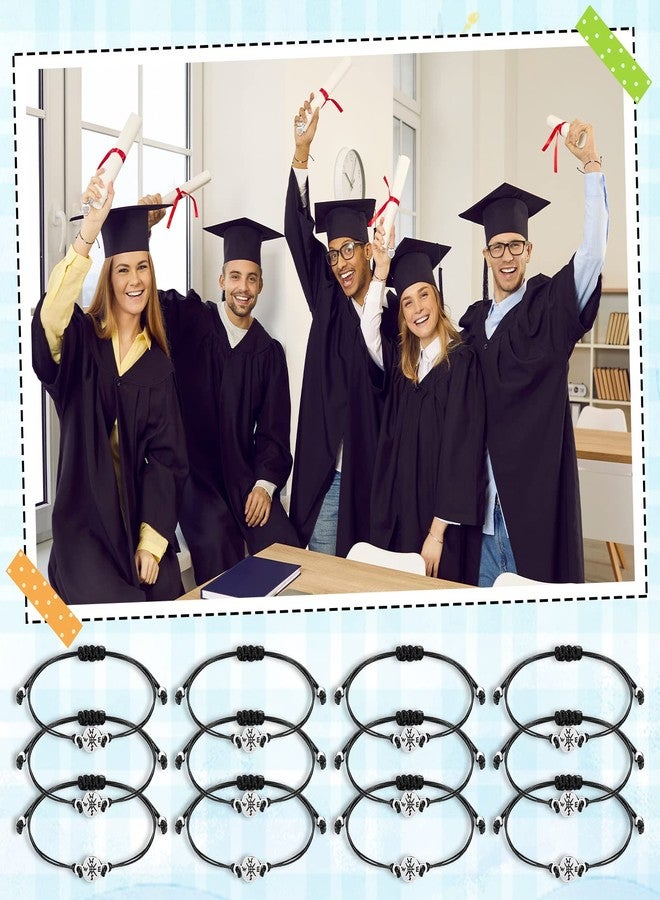 Sureio 48 Pcs 2025 Graduation Gift Bulk Bracelet Gift for Her Him Grad Keychain Class of 2025 College Inspirational Card Bracelet (Classic) - Image 3