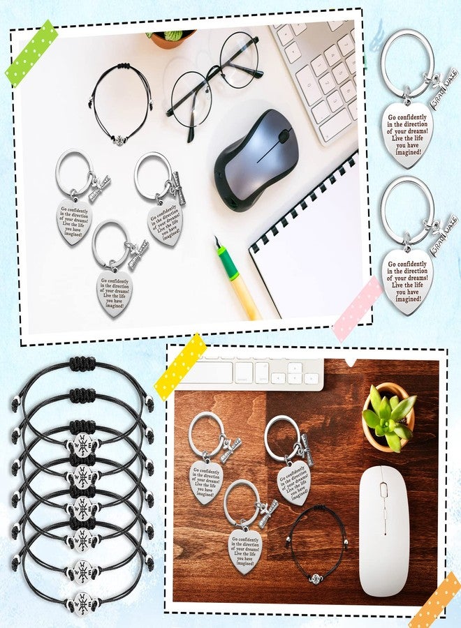 Sureio 48 Pcs 2025 Graduation Gift Bulk Bracelet Gift for Her Him Grad Keychain Class of 2025 College Inspirational Card Bracelet (Classic) - Image 5