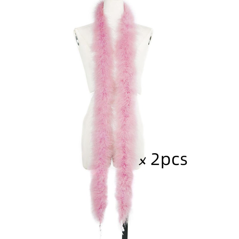Holmgren Pink Marabou Feather Boas - 2 Pcs 25g 2 Yards Feathers Boa for Women, DIY Clothing, Kids Party Dress Up, Home Wedding Decor (Pink) - Image 2