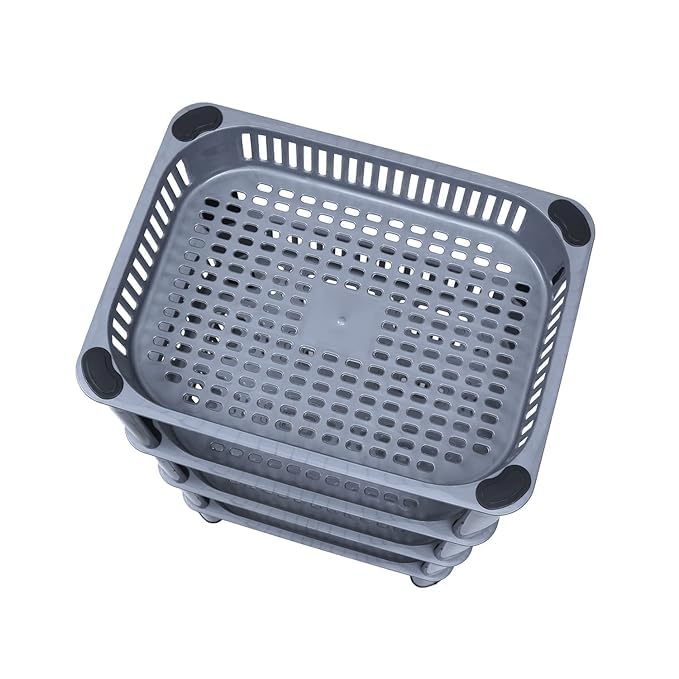 SWEEVAN Plastic Vegetable Trolley Rack for Kitchen Storage Vegetable Organizer Vegetable Stand for Kitchen Basket Storage Racks - Image 4