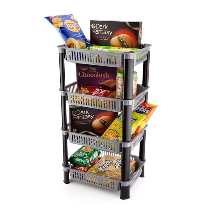 SWEEVAN Plastic Vegetable Trolley Rack for Kitchen Storage Vegetable Organizer Vegetable Stand for Kitchen Basket Storage Racks - Image 2