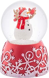 Roman Roman Holiday Red Glitterdome 4.75 x 3.25 Resin 80MM Snow Globe Plays Jingle Bells - Image 1