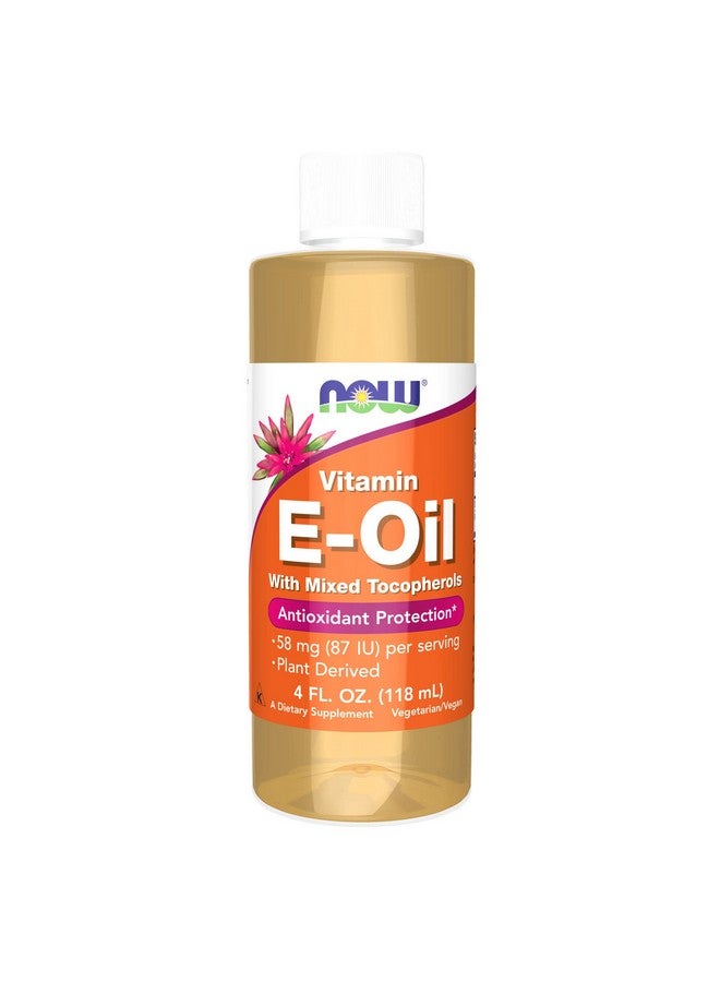 now Supplements Natural Vitamin Eoil (Dalpha Tocopherol) Plus Mixed Tocopherols Antioxidant Protection* 4Ounce - Image 1