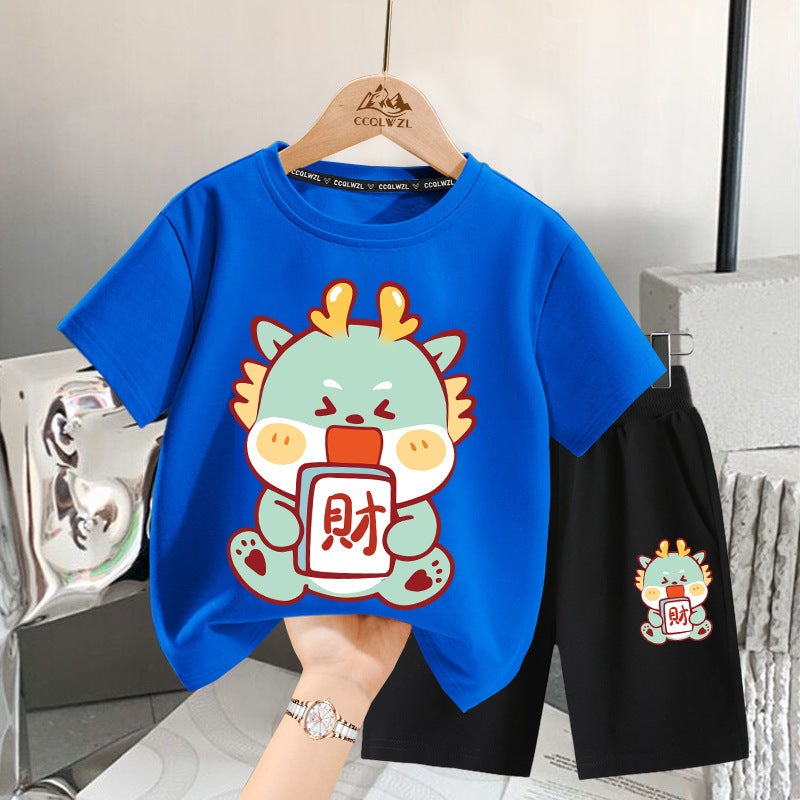 Boys' Short-Sleeved T-Shirt Pure Cotton Children'S Clothing Children'S Top Big Children'S Summer Thin Half-Sleeved T-Shirt - Image 1