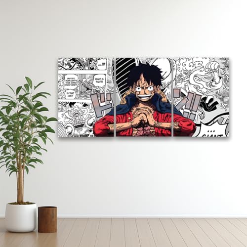 zenithink Luffy One Piece Wall Poster Pack Of 3-A4 Size, 300 GSM Included Glue Dots, Paper Home Decor Art Poster For Bedroom, Living room, Office, No Frame - Image 2