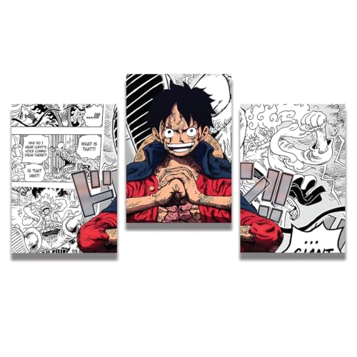 zenithink Luffy One Piece Wall Poster Pack Of 3-A4 Size, 300 GSM Included Glue Dots, Paper Home Decor Art Poster For Bedroom, Living room, Office, No Frame - Image 3