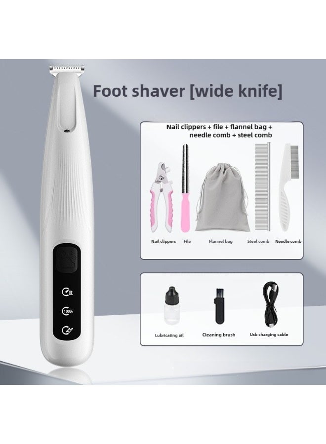 Wireless Pet Hair Trimmer for Cats and Dogs, Low Noise Paw & Foot Shaver with Ceramic Blade, USB Rechargeable Grooming Clipper Set - Image 5