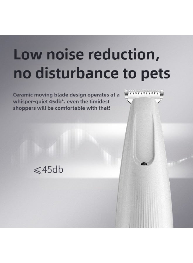 Wireless Pet Hair Trimmer for Cats and Dogs, Low Noise Paw & Foot Shaver with Ceramic Blade, USB Rechargeable Grooming Clipper Set - Image 2