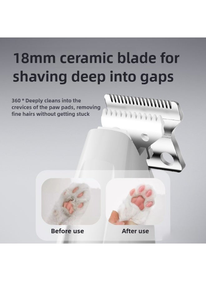 Wireless Pet Hair Trimmer for Cats and Dogs, Low Noise Paw & Foot Shaver with Ceramic Blade, USB Rechargeable Grooming Clipper Set - Image 4