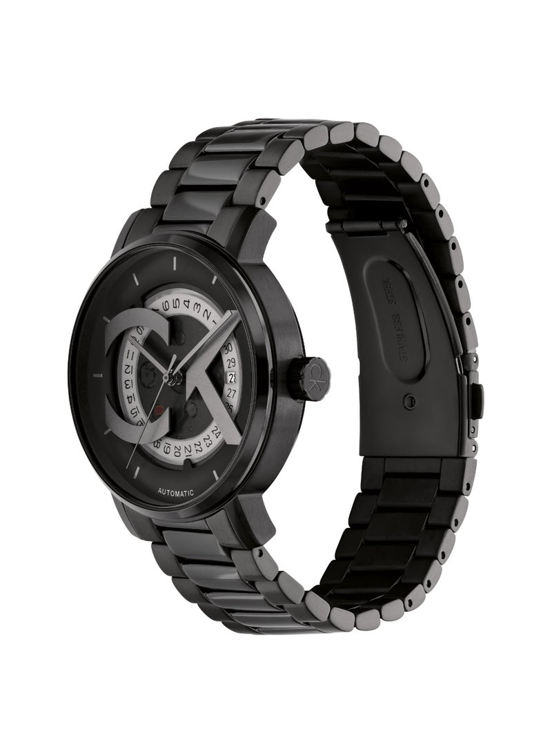 CALVIN KLEIN ROUND ANALOG UNISEX'S BLACK CASE WATCH - 25300017 - Image 1