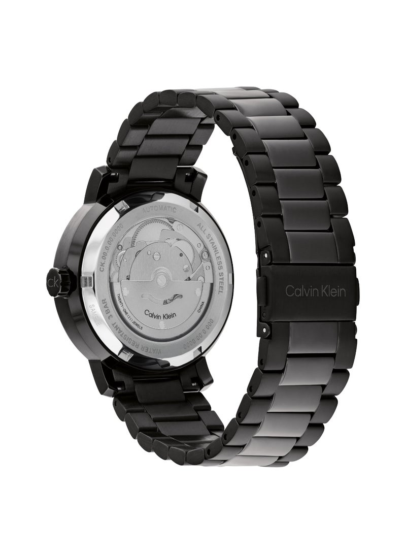CALVIN KLEIN ROUND ANALOG UNISEX'S BLACK CASE WATCH - 25300017 - Image 2