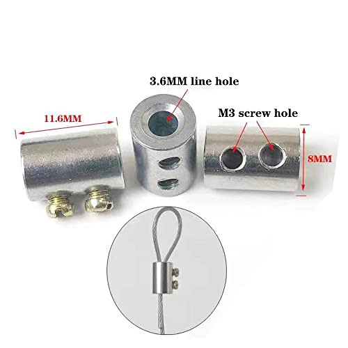Antianxia 20Pcs Upgraded wire Rope cable clamps single/hole cable clamps（3.6MM line hole） - Image 2