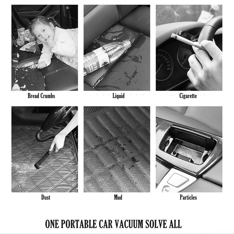 Portable Car Vacuum Cleaner High Power Corded Handheld Vacuum Auto Mini Pet Hair Vacuum with 14.8FT Power Cord HEPA Filter for Wet and Dry Use - Image 5