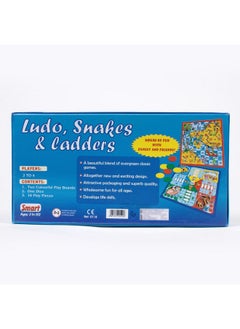 Smart Smart Ludo Snakes & Ladders Board Game (Multi-Color, 19 Pieces)  - Image 3
