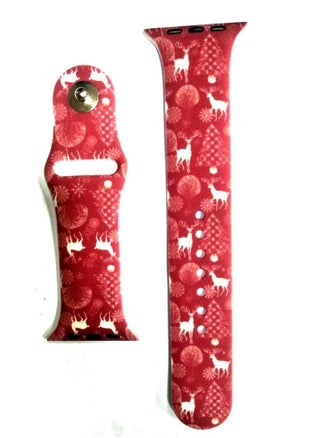 Cute Deer Print  Band Compatible with Apple Watch 38mm 40mm 41mm 42mm 44mm Bands, Colorful Red Deer Printed Silicone Sport Strap Wristbands for iWatch-Red - pzsku/ZC82FD084328CE140FDECZ/45/_/1664379257/dc30bd54-660a-44d1-be00-aff2ac42d139