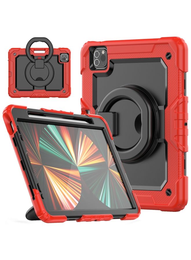 HuHa Case Cover For iPad Pro 11 2022 / 2021 Bracelet Holder Silicone + PC Tablet Case For iPad Pro 11 Red 