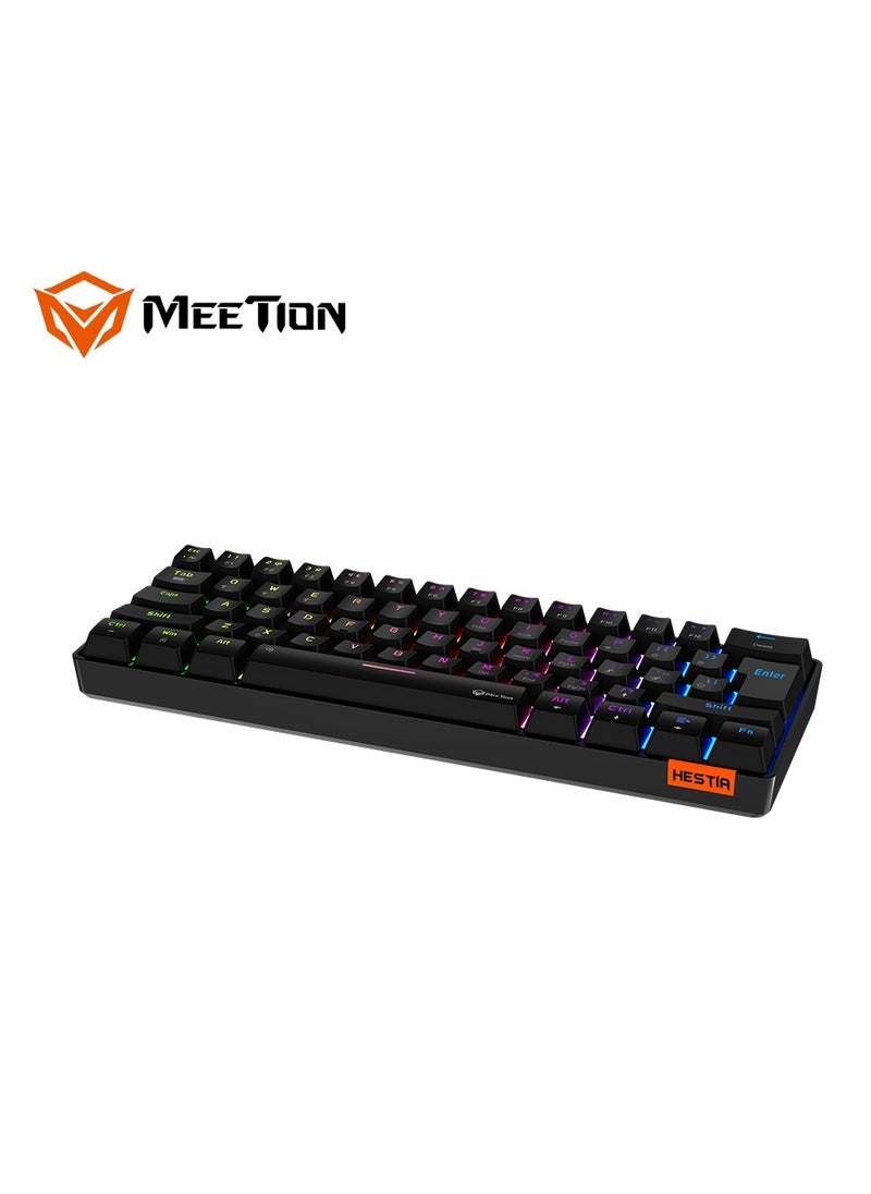 Meetion MEETION MK005BT Classic Style Dual Mode Bluetooth 60 Gaming Keyboard Ergonomic Design, Double Injection Processing, Mechanical Gaming Keyboard Black  - Image 5