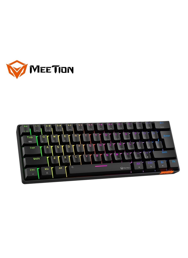 Meetion MEETION MK005BT Classic Style Dual Mode Bluetooth 60 Gaming Keyboard Ergonomic Design, Double Injection Processing, Mechanical Gaming Keyboard Black  - Image 4