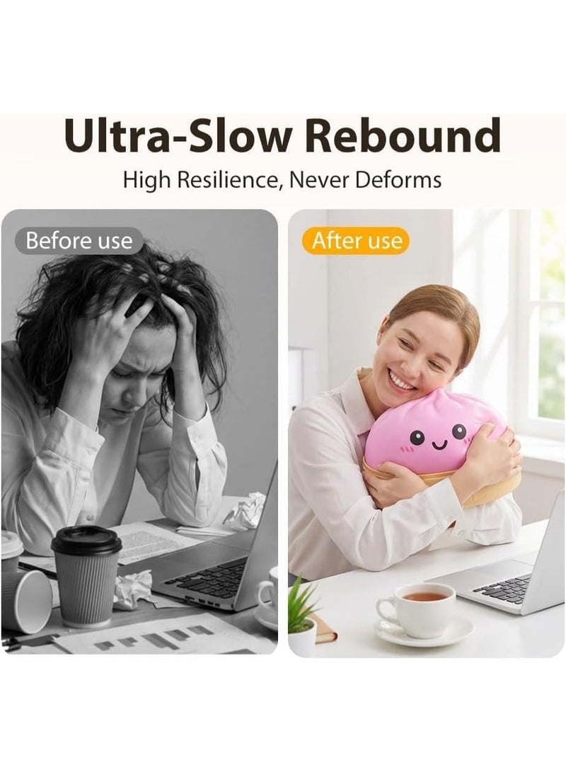 Giant Dumpling Cute Squishy Stress Ball,Jumbo Soft Slow Rising Dumpling Stress Ball,Large Dumpling Cute Squishy,Stress Relief Desk for Office Home Study Adults(Colorful L: 25cm/10 Inch（no Basket） - Image 3