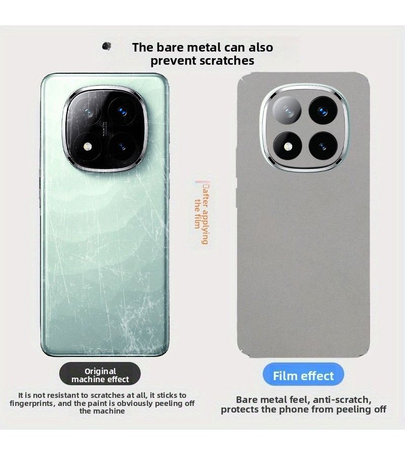 For Redmi Note 13 Pro Plus Ultra Thin Anti Scratch Wear Resistant Back Protective Film Solid Color Matte Feel Phone Skin With Installation Tool Three Piece Set - Image 3