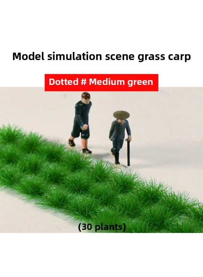 Mini Grass Cluster Grass Model Grass Cluster Micro Landscape Ornaments Static Building Sand Table Material Diy Handmade-Color:Grass Cluster Dot Medium Green  - Image 1