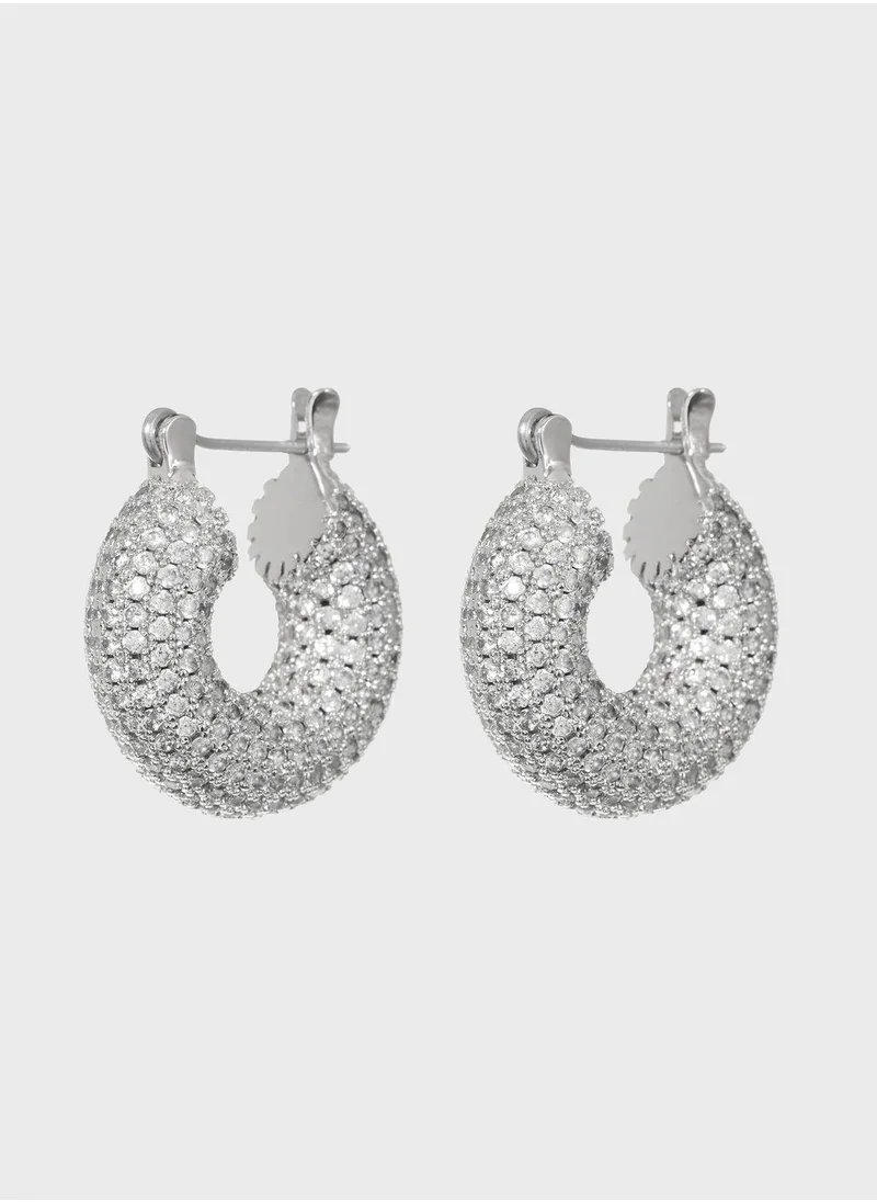 LUV AJ Pave Mini Cuff Earrings