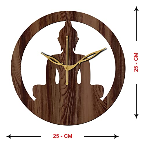 Freny Exim 10" Inch Wooden Wall Clock (Wenge, Small Size, 25cm x 25cm)-039 - Image 4