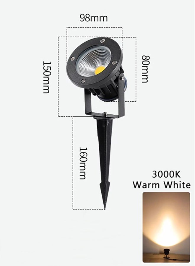 10W في الهواء الطلق أضواء LED 220V ماء المناظر الطبيعية حديقة الإضاءة عالية مشرق بقعة أضواء 3000K الأبيض الدافئ أضواء الأرض الخارجية مع ارتفاع القطب العلم لشجرة العشب ساحة مسار الحديقة الممرات ديكور - Image 3