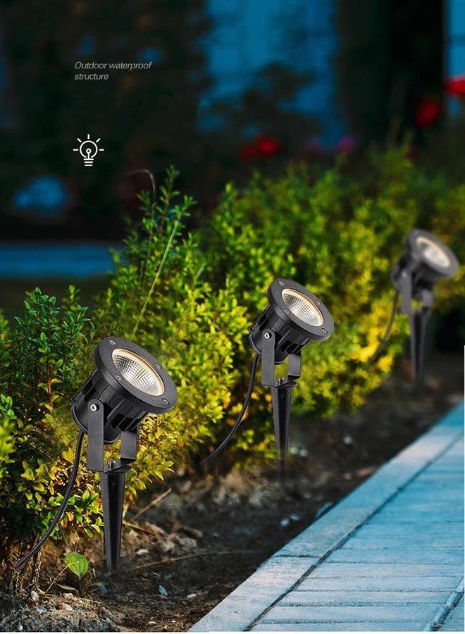 10W في الهواء الطلق أضواء LED 220V ماء المناظر الطبيعية حديقة الإضاءة عالية مشرق بقعة أضواء 3000K الأبيض الدافئ أضواء الأرض الخارجية مع ارتفاع القطب العلم لشجرة العشب ساحة مسار الحديقة الممرات ديكور - Image 5